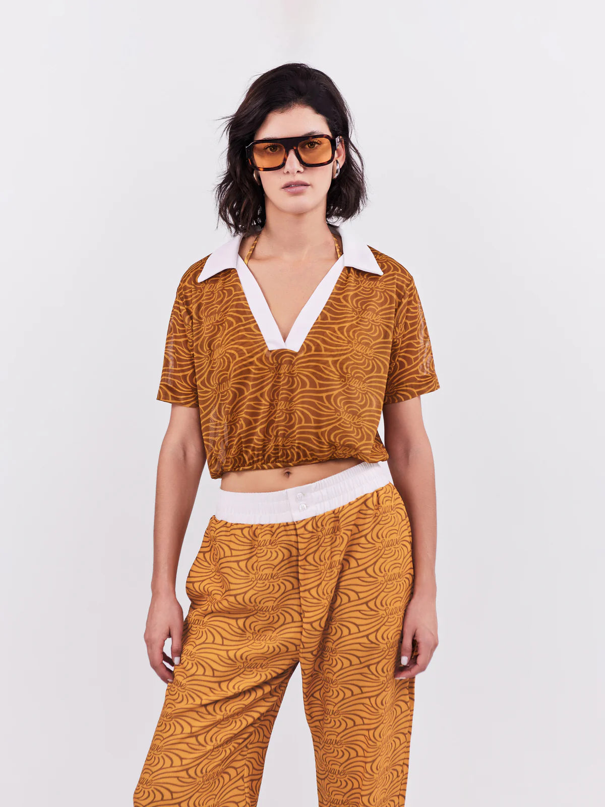 Top Cropped Mesh Suave
