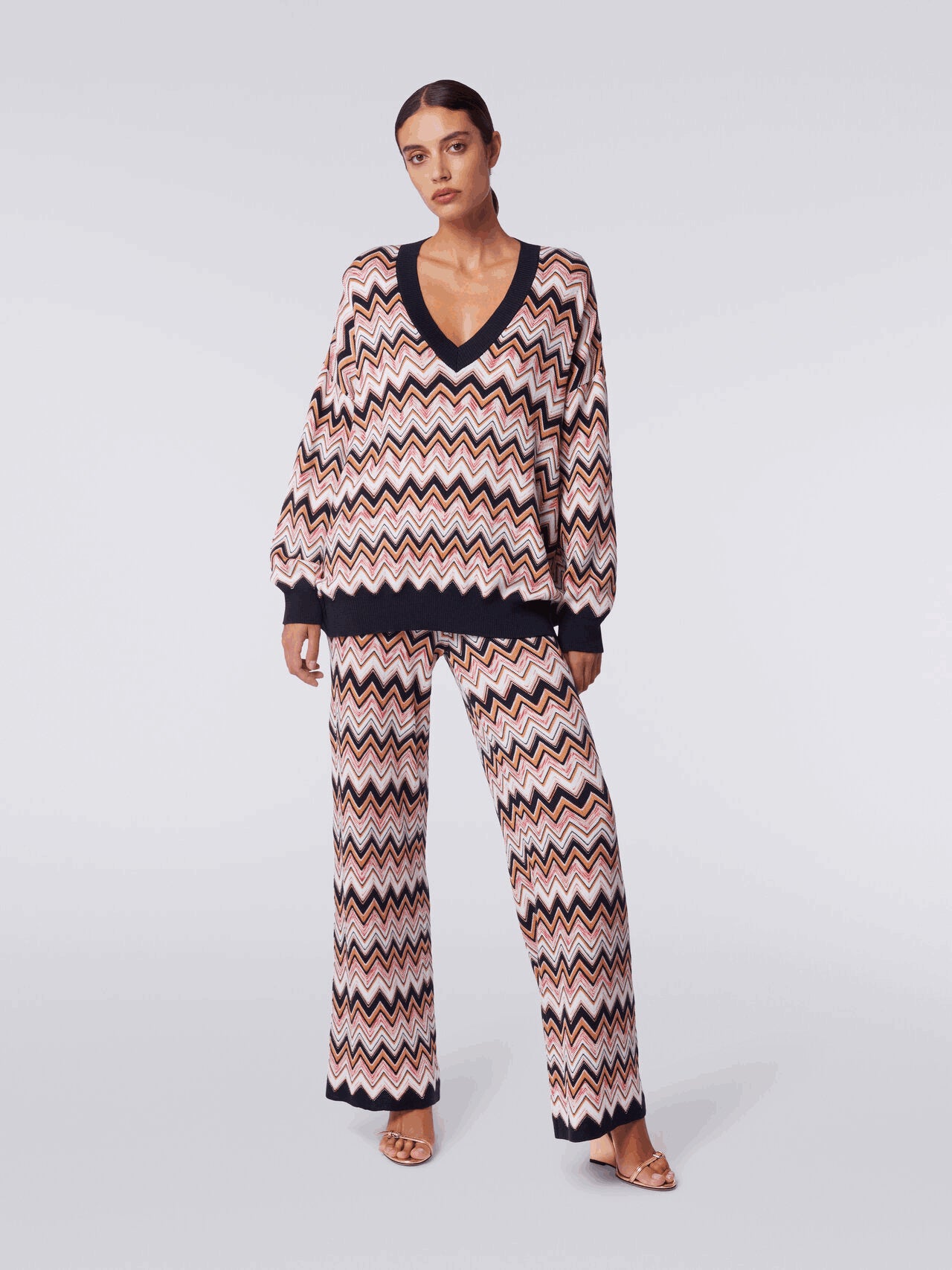 Jersey Extragrande Zigzag Con Ribetes En Contraste