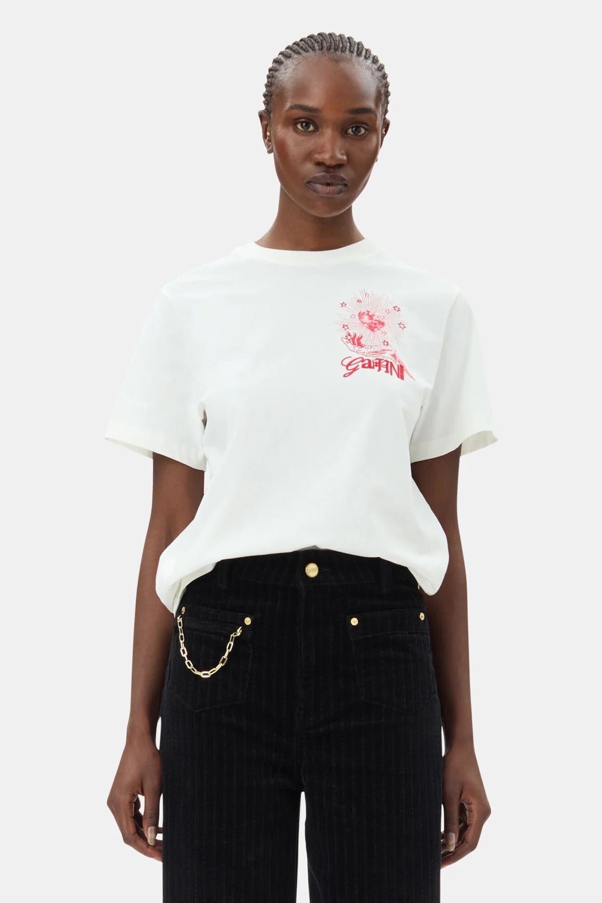 Camiseta Básica Holgada con Póster Celestial