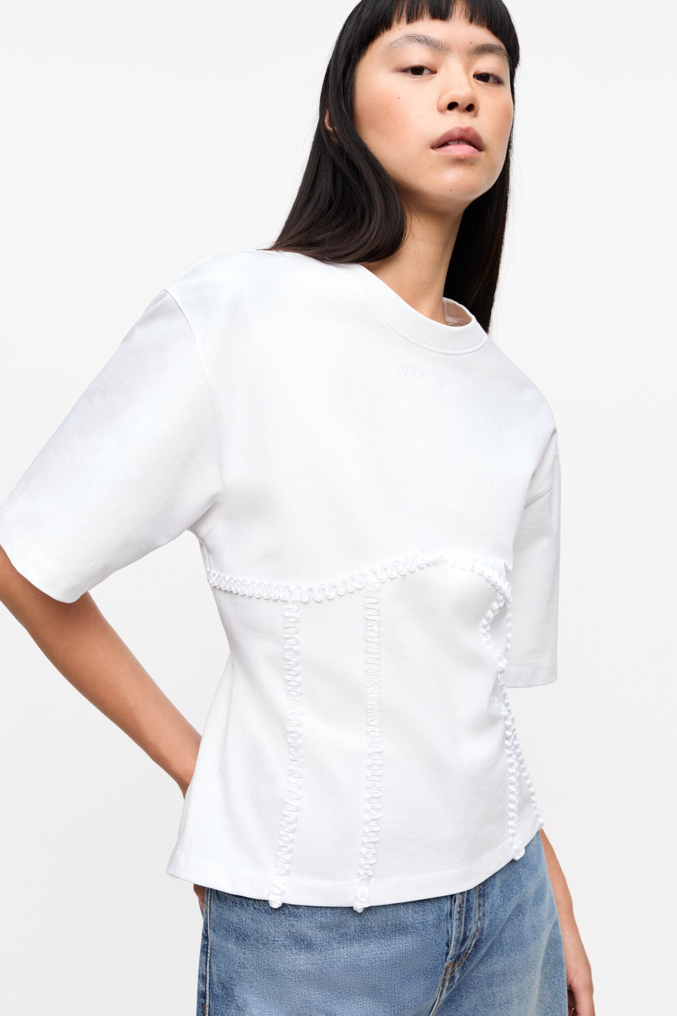 T-Shirt Heavy Cotton Tie Back Waisted