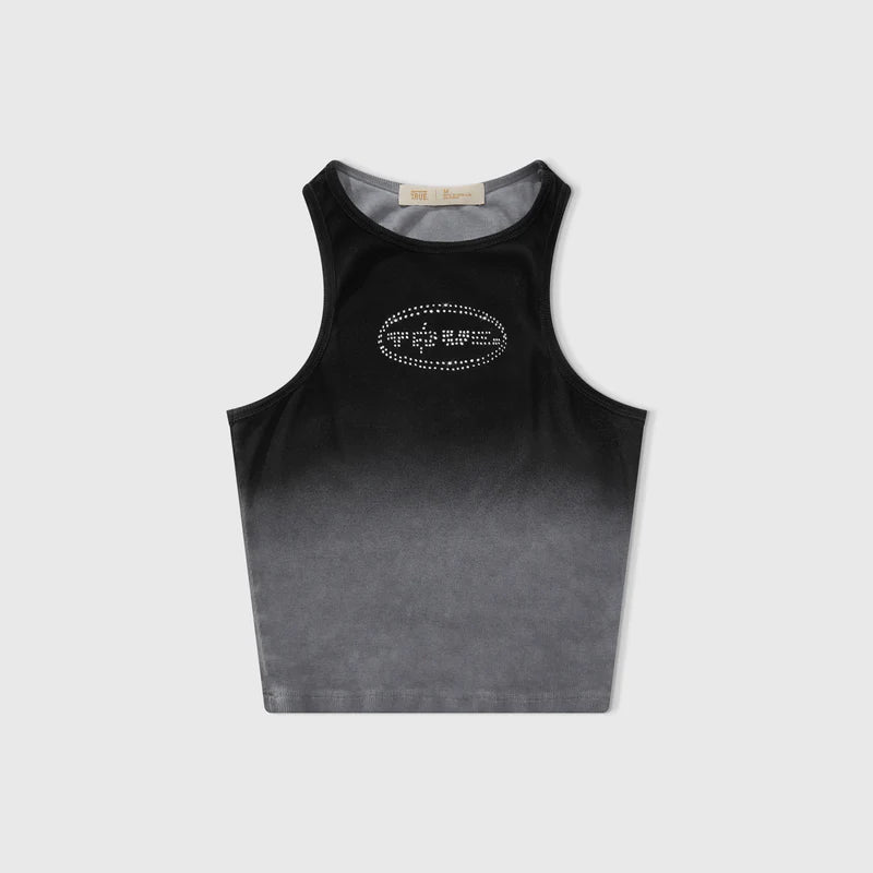 Tank Top Con Diamantes De Imitación Degradados Negra
