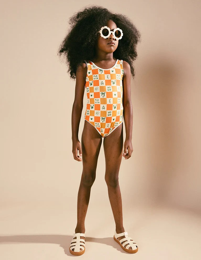 Vestido De Baño Cuadritos Playeros