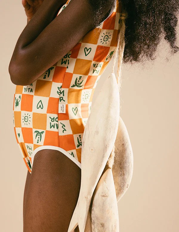 Vestido De Baño Cuadritos Playeros