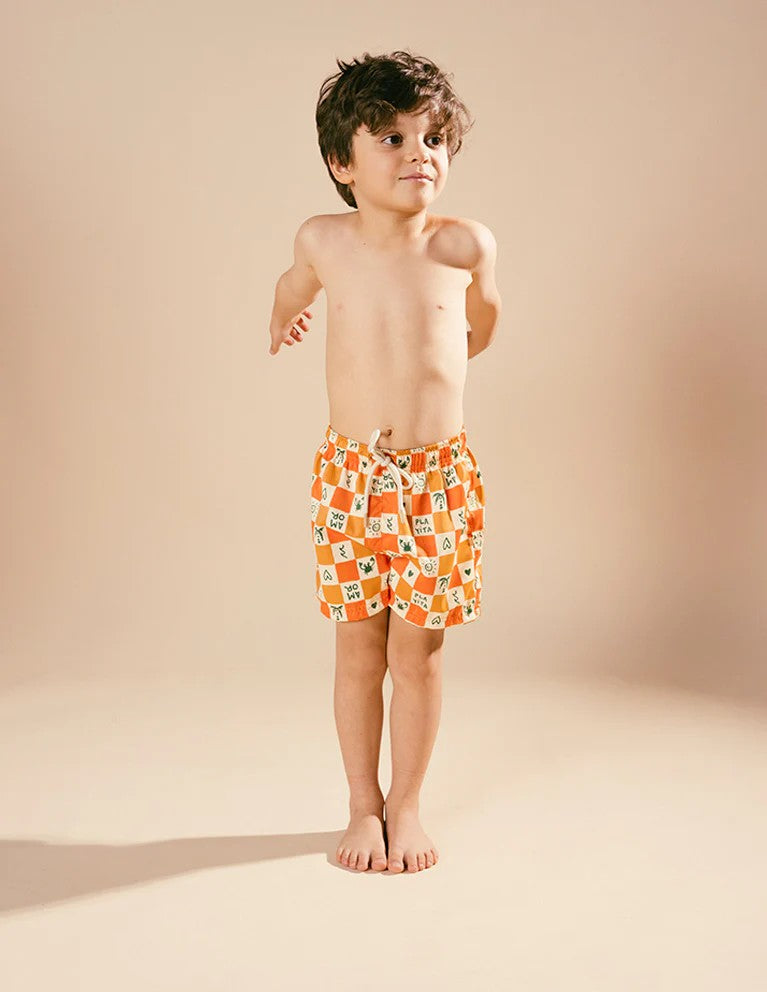 Pantaloneta De Baño Cuadritos Playeros