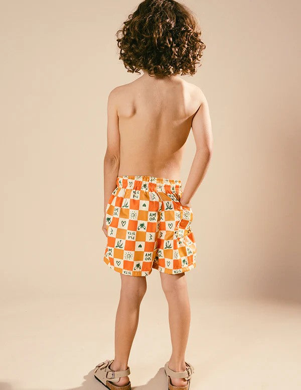 Pantaloneta De Baño Cuadritos Playeros