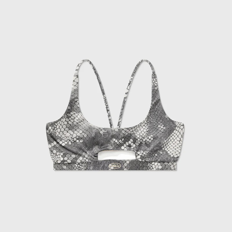 Top Con Aberturas De Pitón Gris