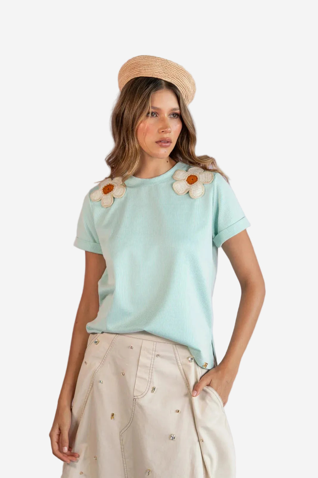 T-shirt Daisy Aqua FLOW T-SHIRT Malva CO
