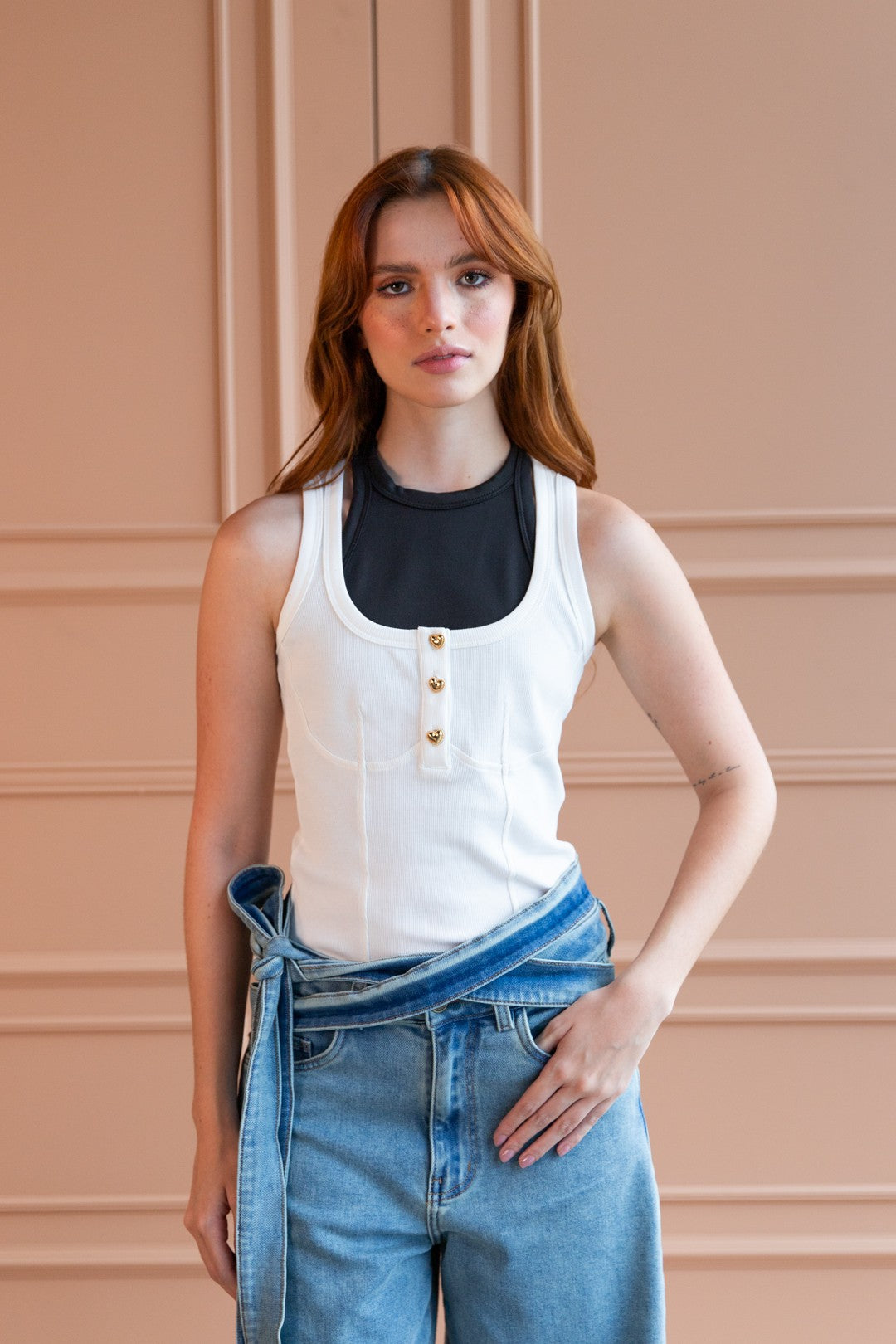 Tank Top Doble Ivory