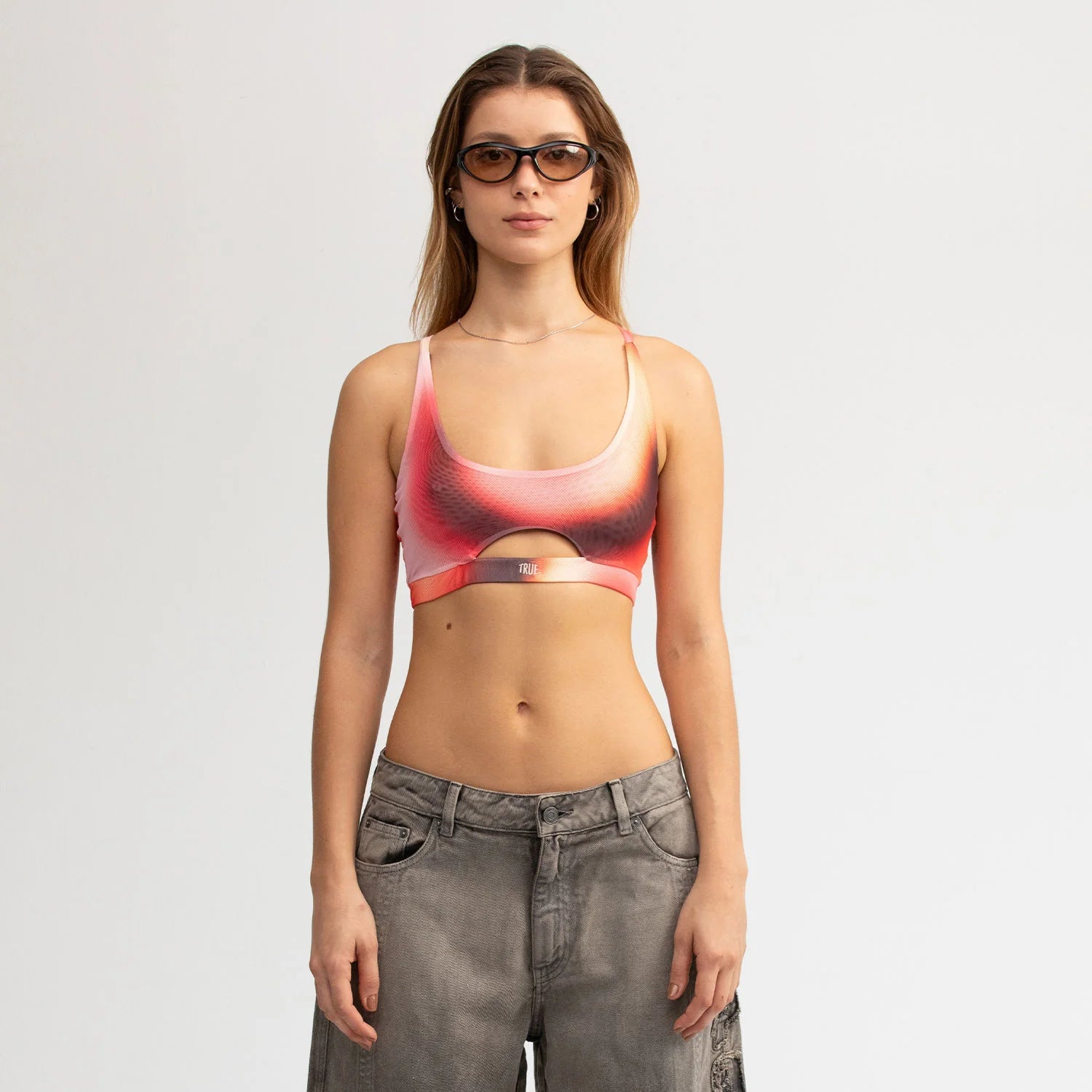 Top Gradient Cutout Mesh Mujer