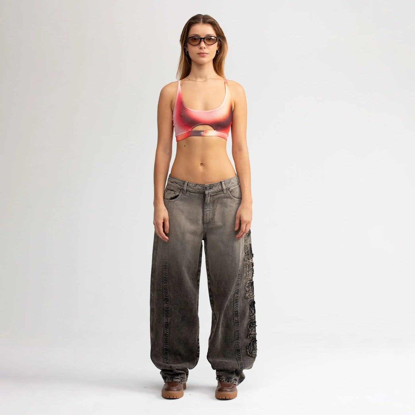 Top Gradient Cutout Mesh Mujer