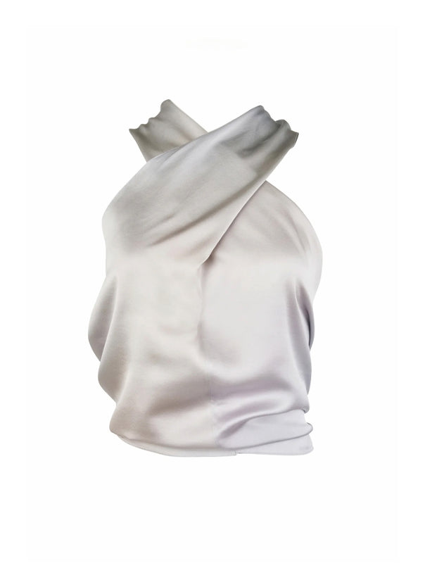 Top Olivia Cross Silk Fucsia