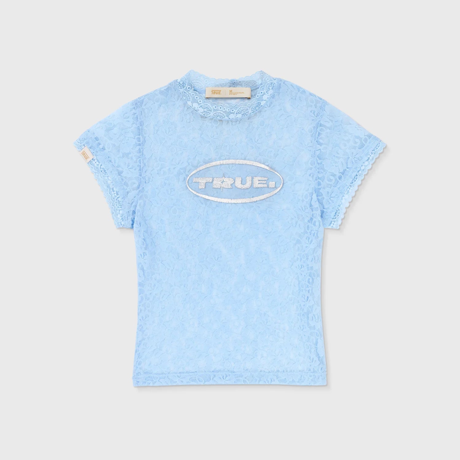 T-Shirt Floral Lace Baby Light Blue