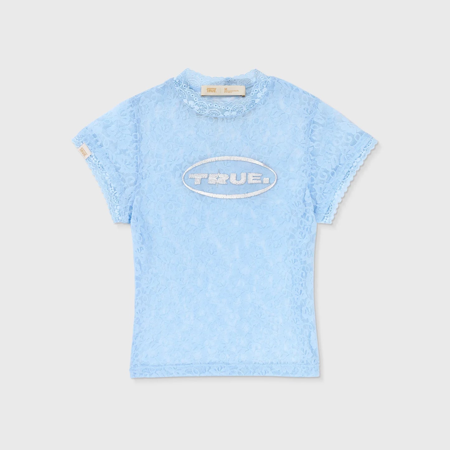 T-Shirt Floral Lace Baby Light Blue