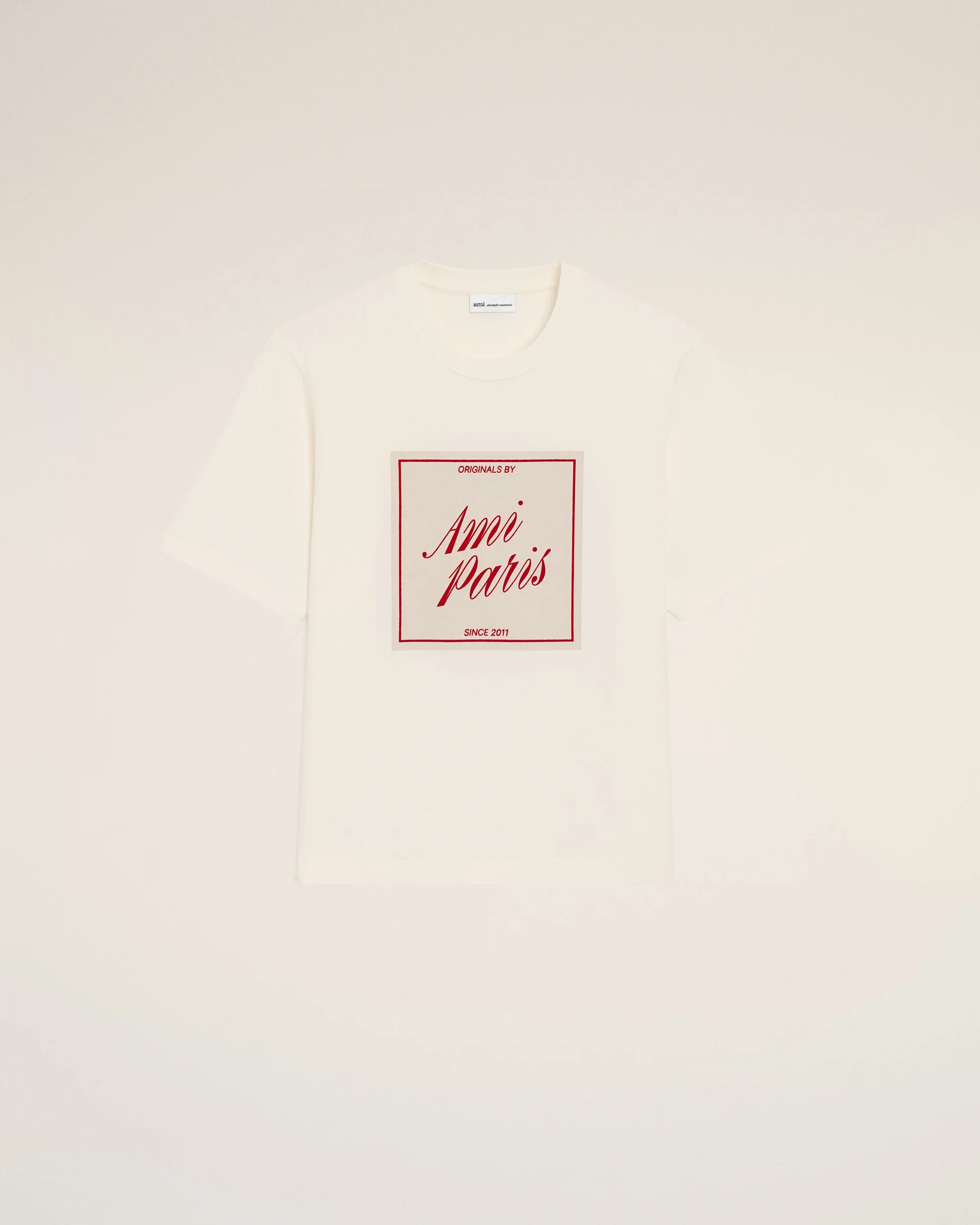 T-Shirt Blanca De Algodón Con Estampado Ami Paris Heritage T-SHIRT Malva CO