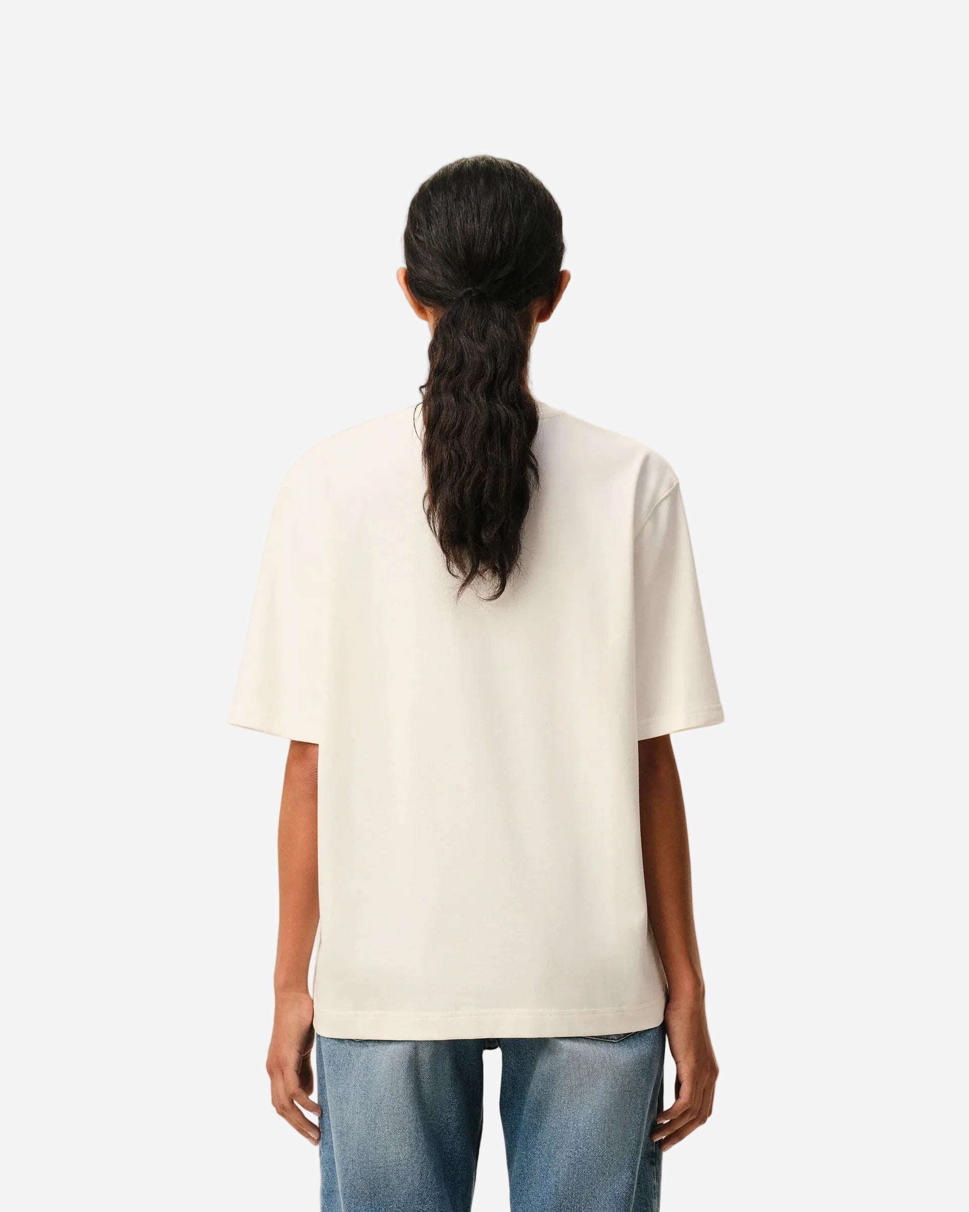 T-Shirt Blanca De Algodón Con Estampado Ami Paris Heritage T-SHIRT Malva CO