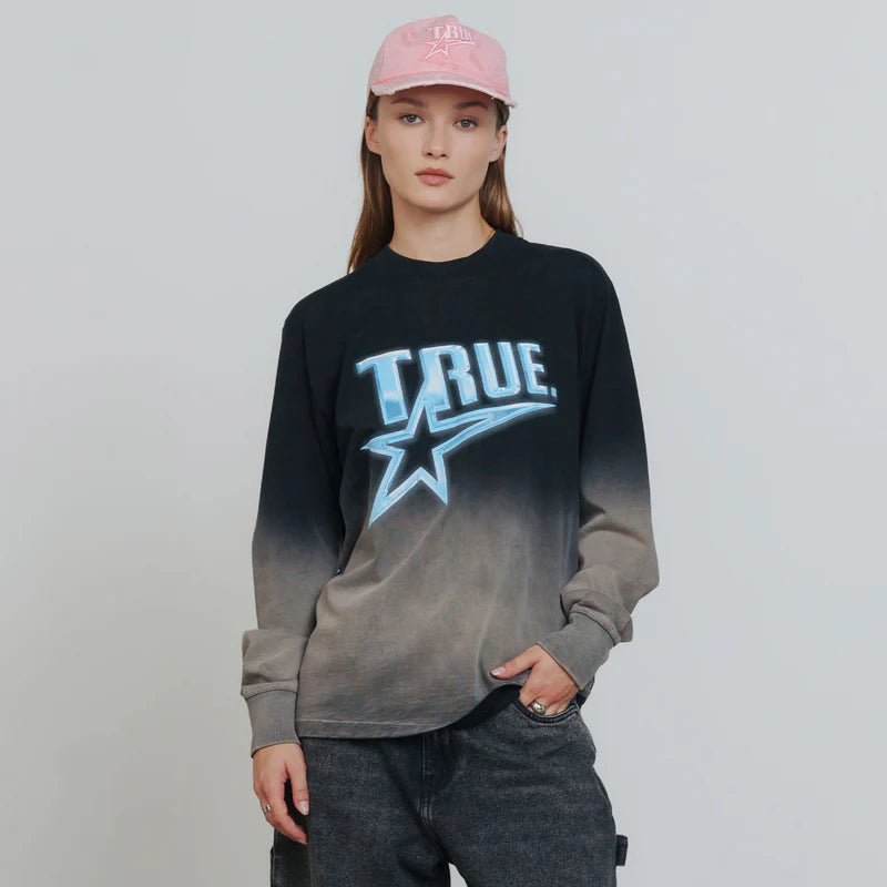 T-Shirt Manga Larga Cromada Negro/Blanco