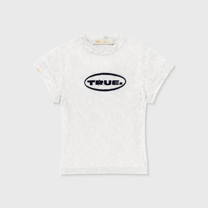 T-Shirt De Bebé Con Encaje Floral Blanca