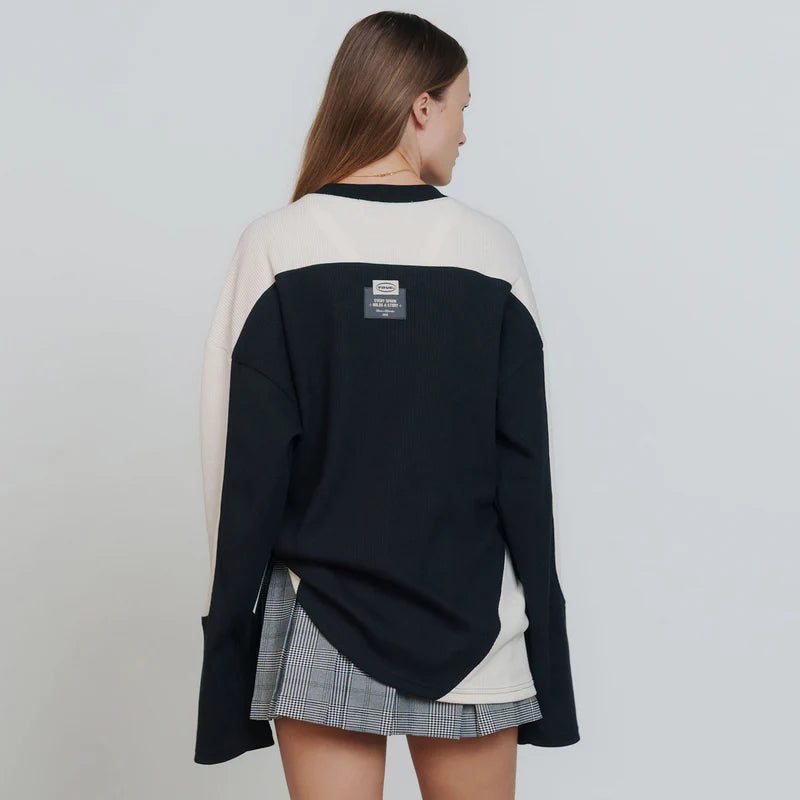 T-Shirt Manga Larga Waffer - Negra