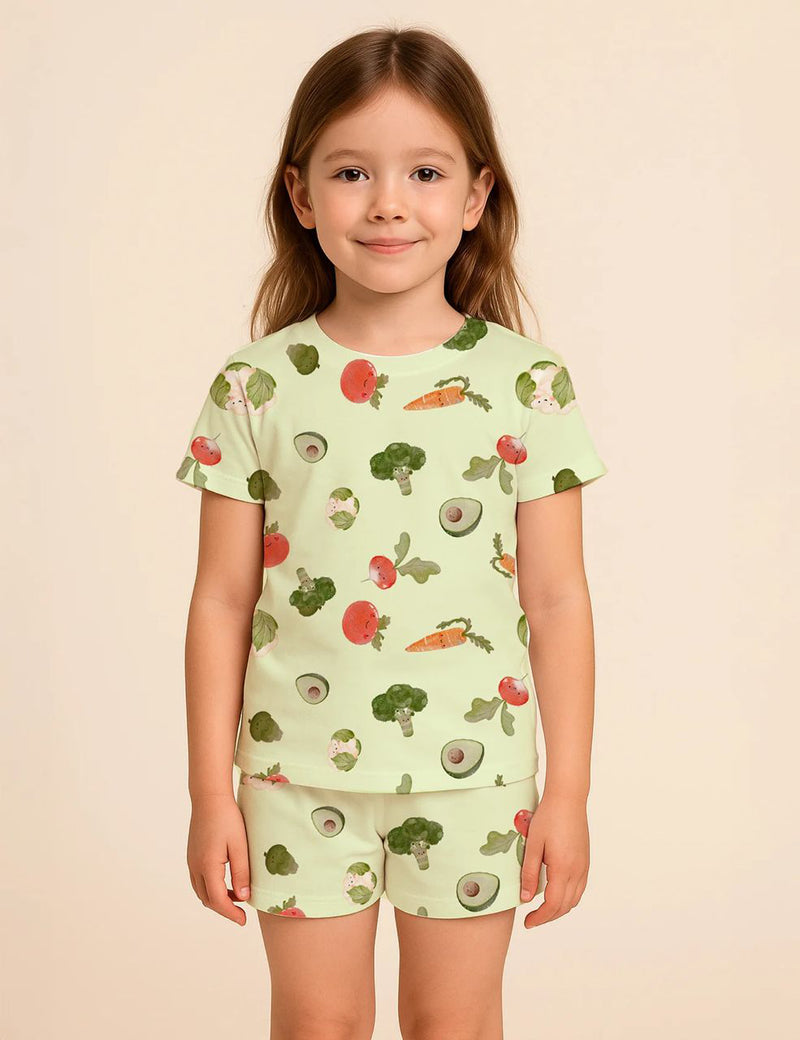 Pijama 2 Piezas Short Festa Veggie Green