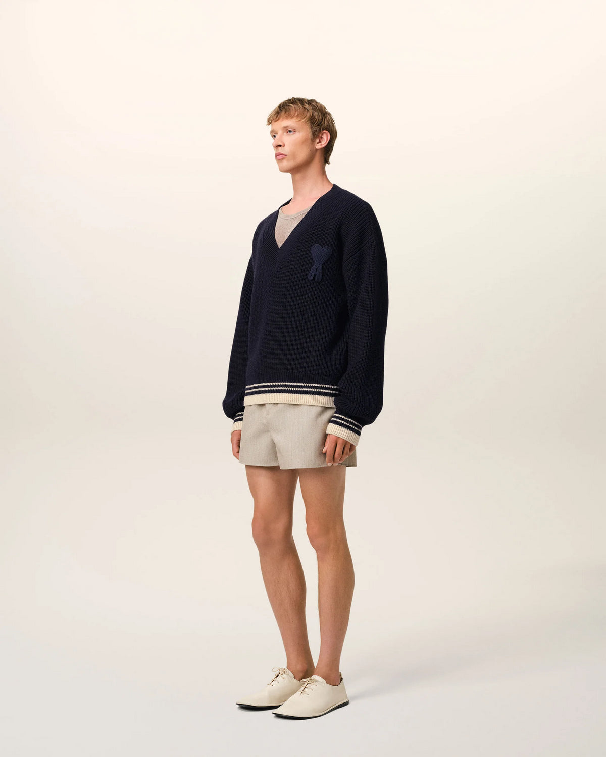Sweater Ribbed V Neck