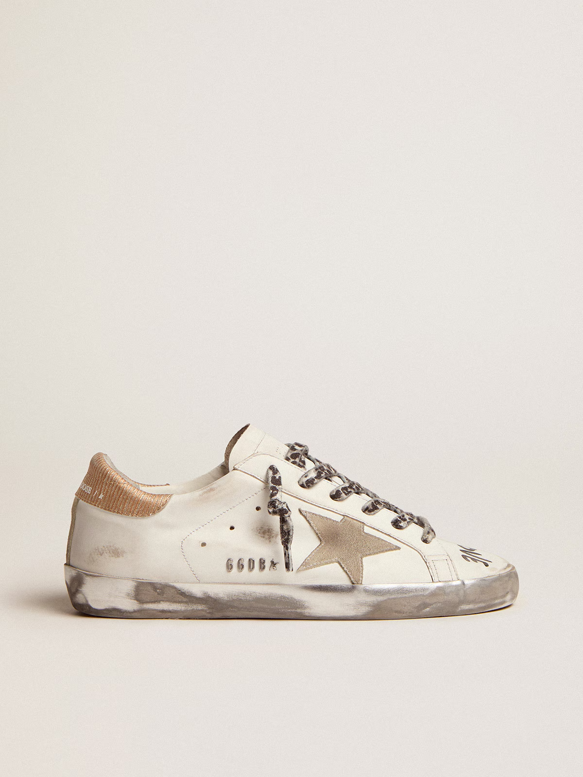 Tenis Golden Goose Super Star Leather Love Print Corduroy Heel Mujer