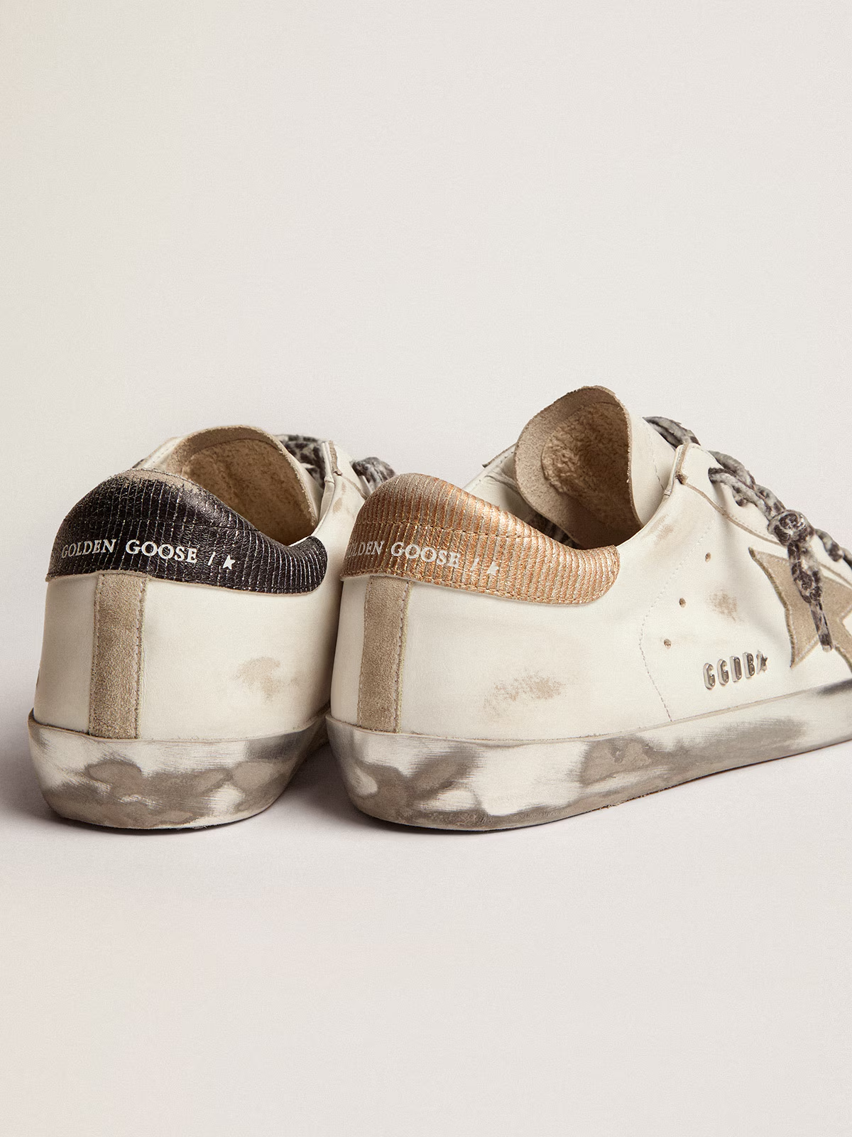 Tenis Golden Goose Super Star Leather Love Print Corduroy Heel Mujer