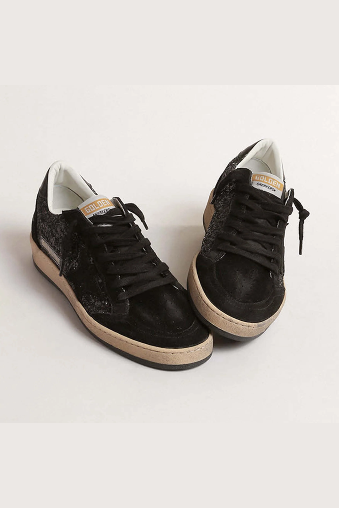 Tenis Golden Goose Ballstar Glitter Tongue Suede Mujer