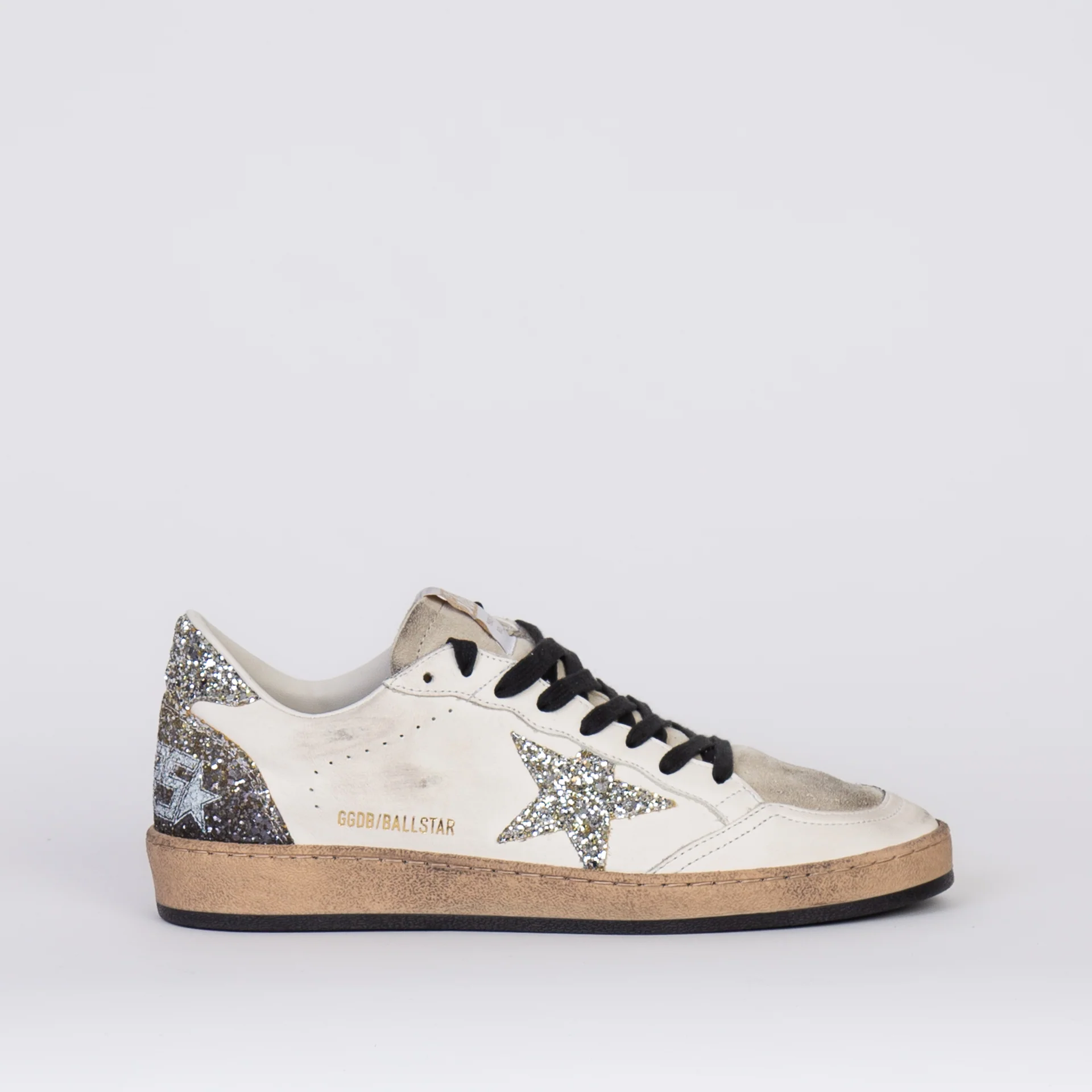 Tenis Golden Goose Ballstar Leather Glitter Star Heel Glitter Mujer