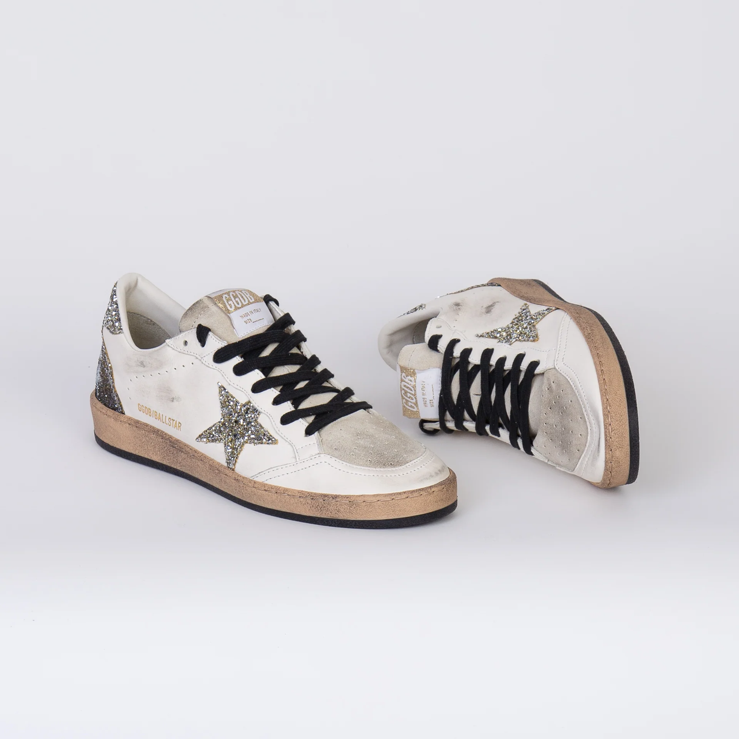 Tenis Golden Goose Ballstar Leather Glitter Star Heel Glitter Mujer