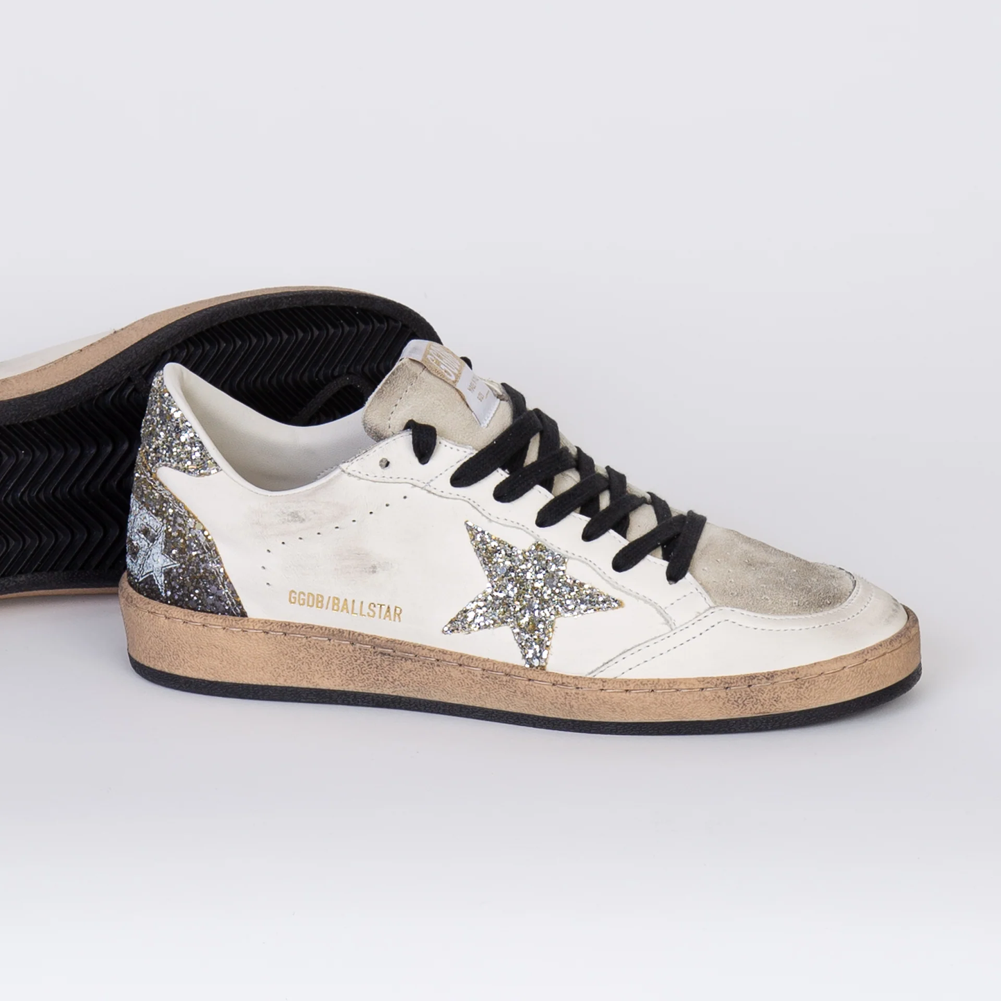 Tenis Golden Goose Ballstar Leather Glitter Star Heel Glitter Mujer