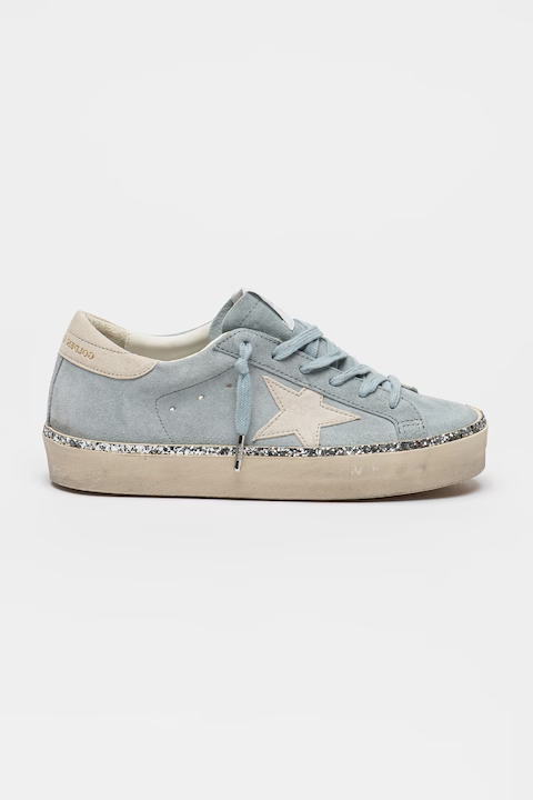 Tenis Golden Goose Hi Star Suede Star And Heel Glitter Mujer