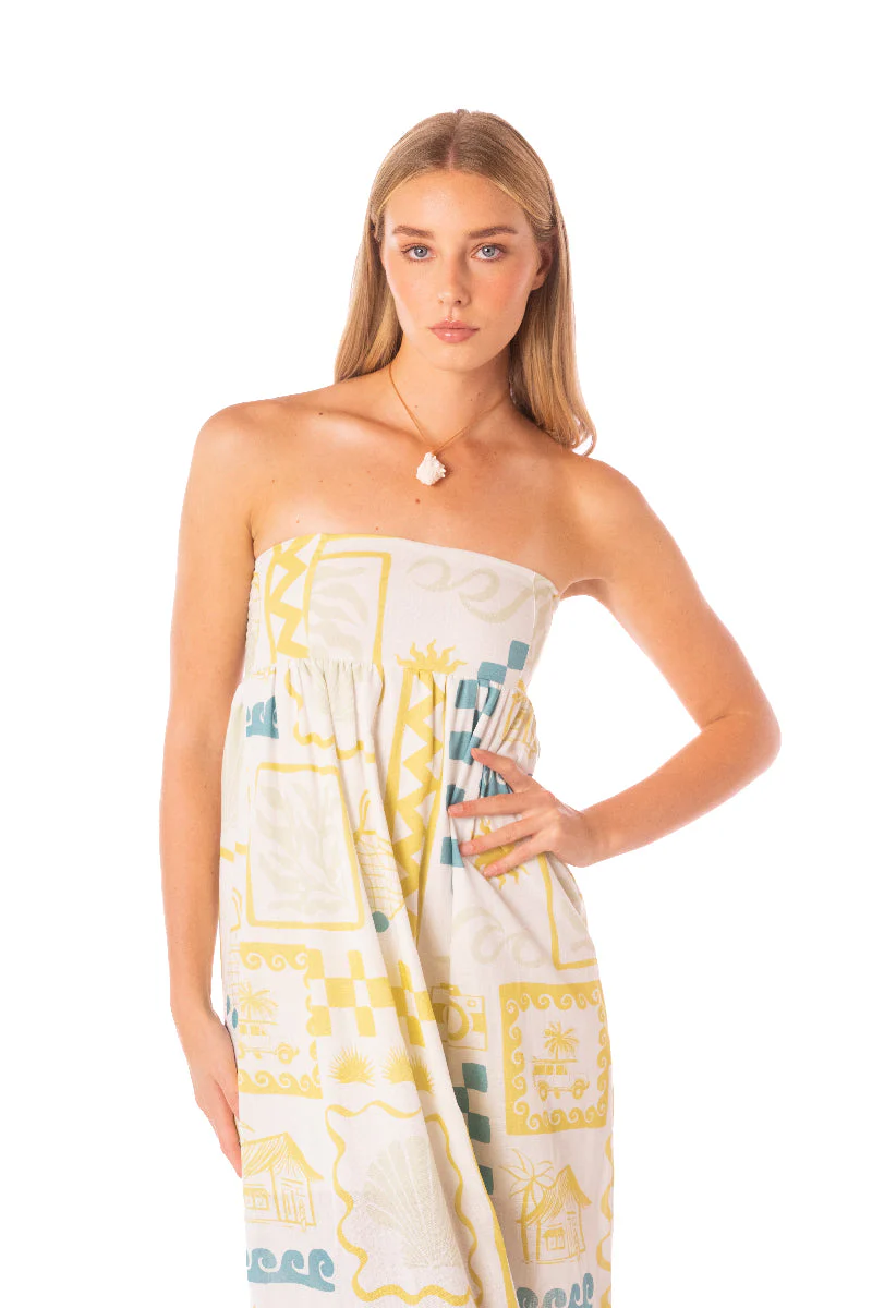 Maxi Vestido Gera Coast Citrus Print
