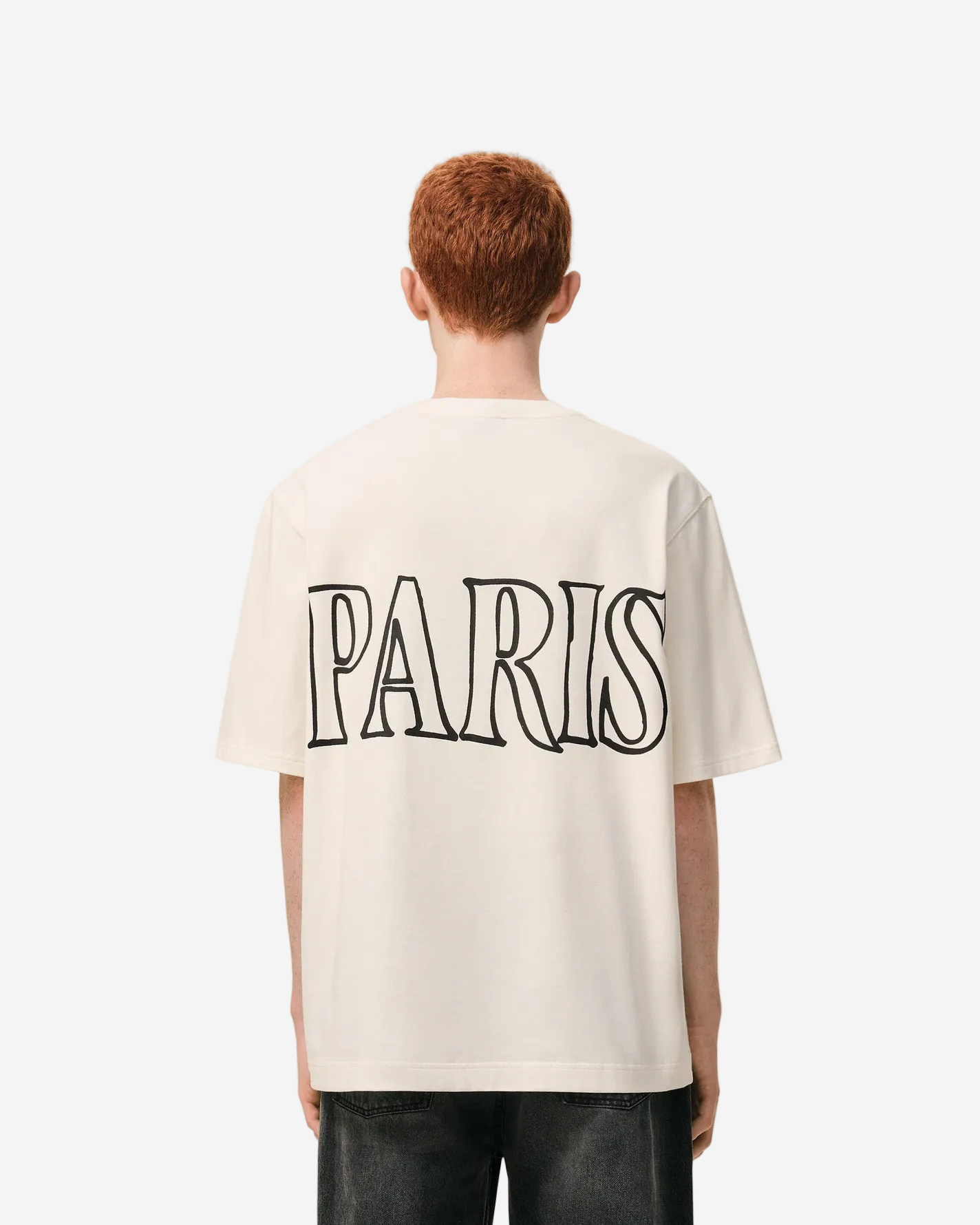 T-Shirt Blanca De Algodón Con Estampado Ami Paris Unisex