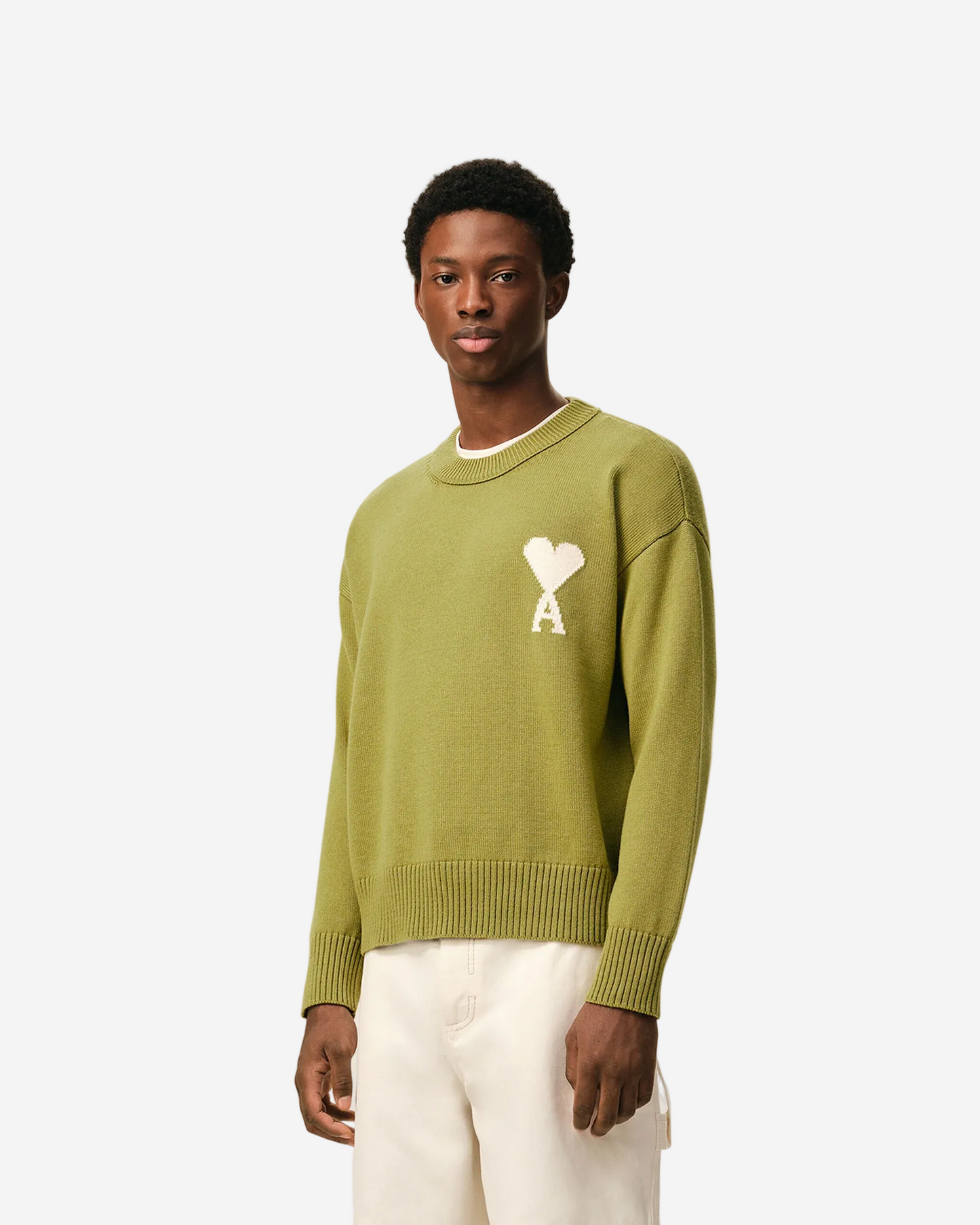 Jersey De Cuello Redondo De Lana Y Algodón Verde Ami De Coeur Unisex