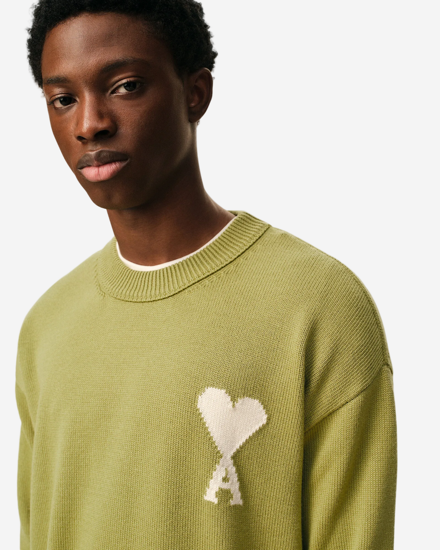 Jersey De Cuello Redondo De Lana Y Algodón Verde Ami De Coeur Unisex