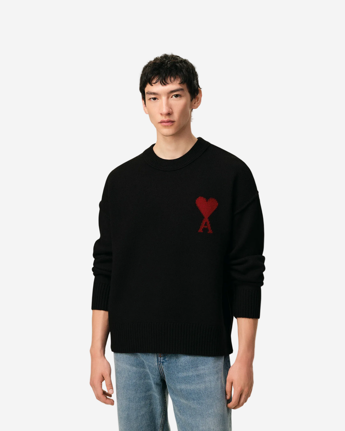 Jersey De Cuello Redondo De Lana Negra Ami De Coeur Unisex