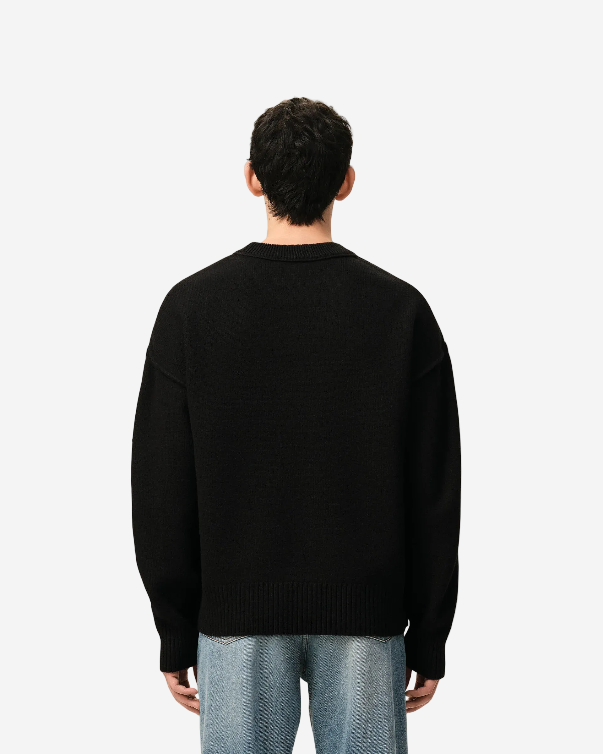 Jersey De Cuello Redondo De Lana Negra Ami De Coeur Unisex