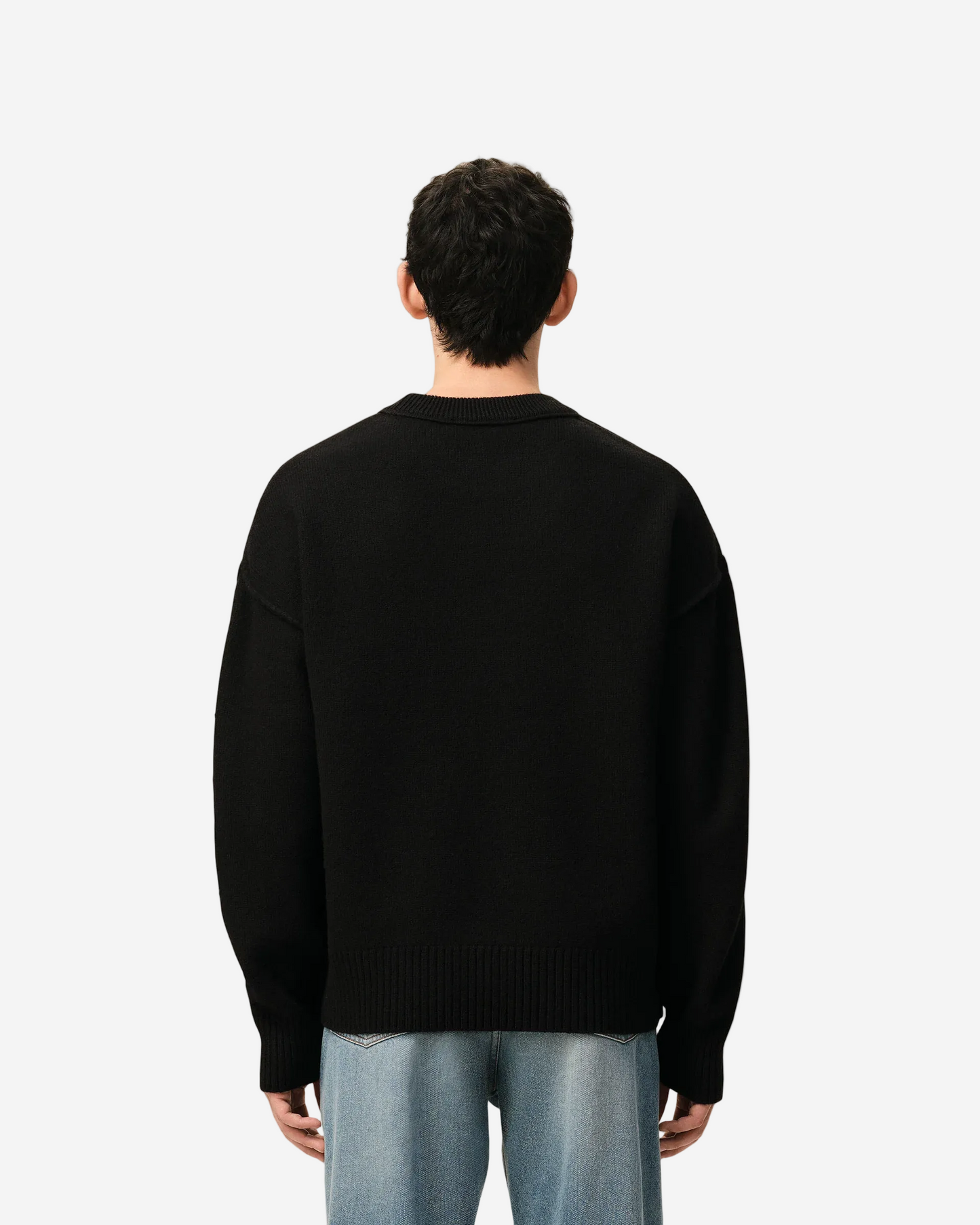 Jersey De Cuello Redondo De Lana Negra Ami De Coeur Unisex