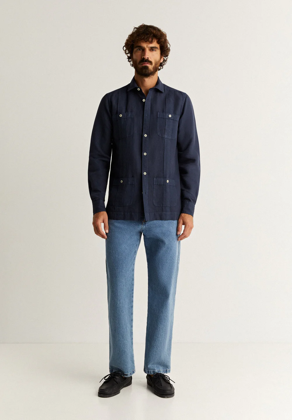 Camisa Nante Linen Navy 40