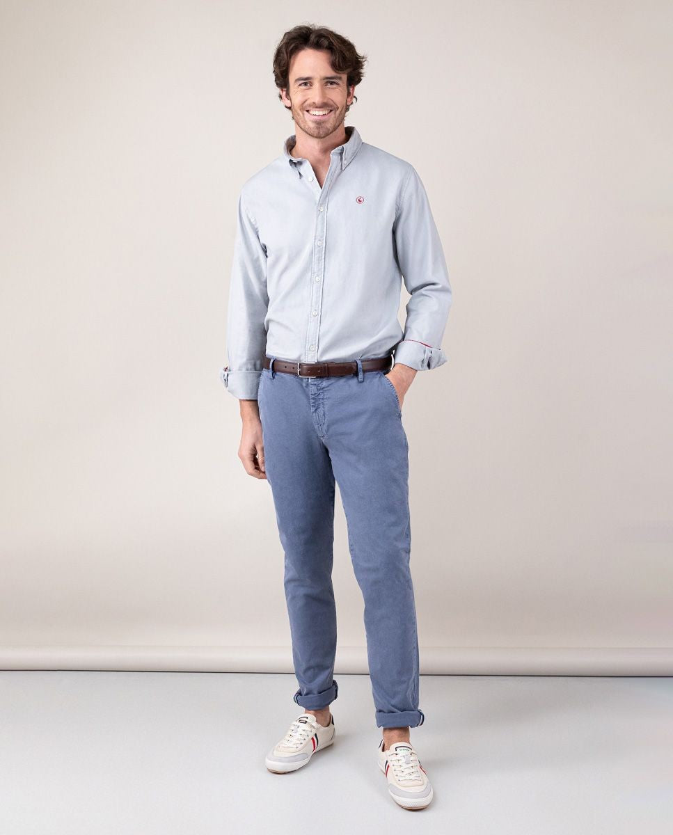 Camisa Algodon Garment Dyed Gris EL GANSO CAMISAS Malva CO