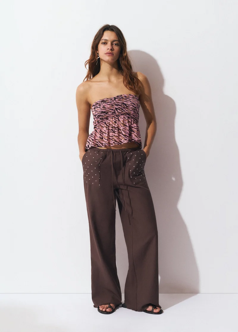 Top Gomas Volantes Estampado Zebra
