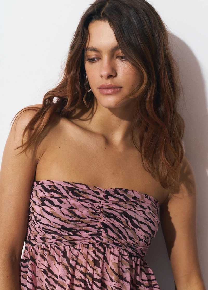 Top Gomas Volantes Estampado Zebra