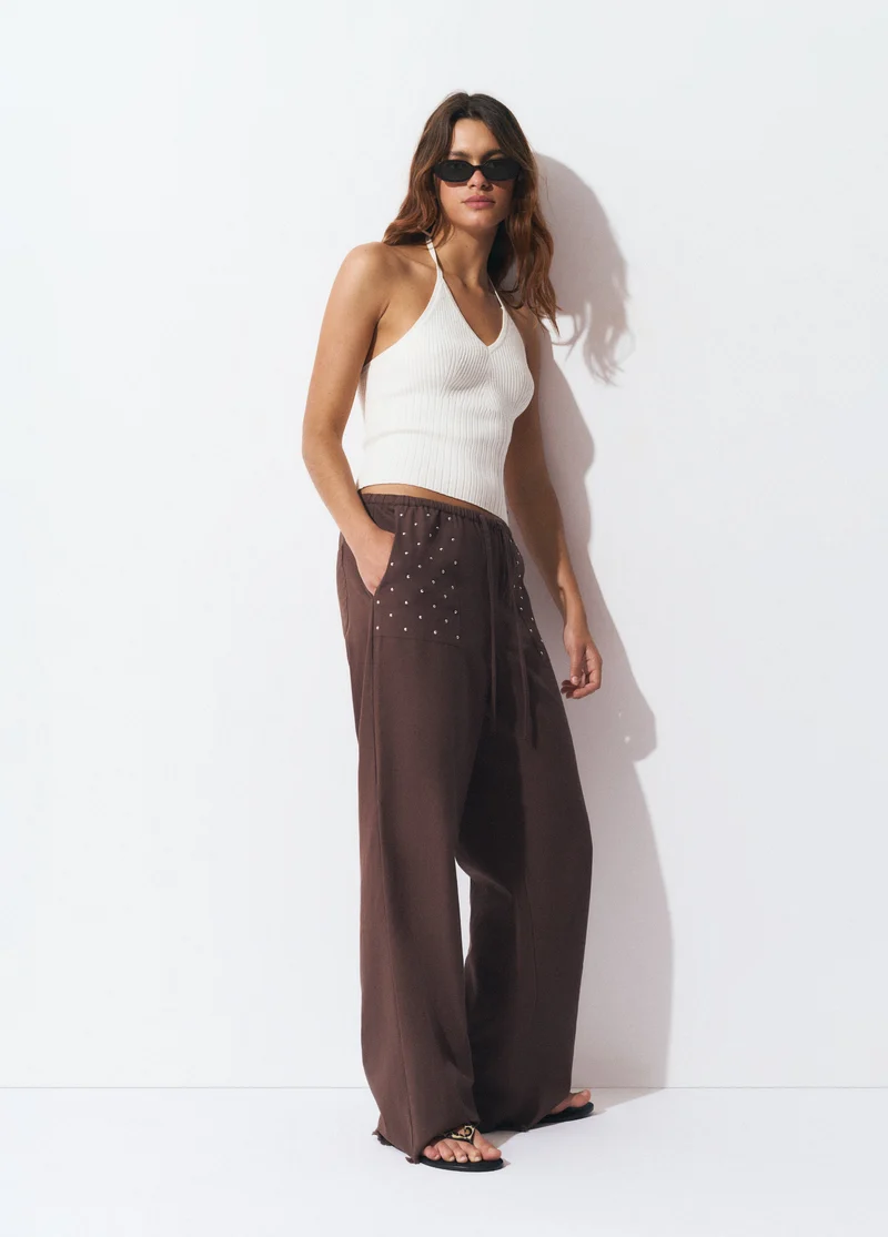 Pantalón Fluido Tachas