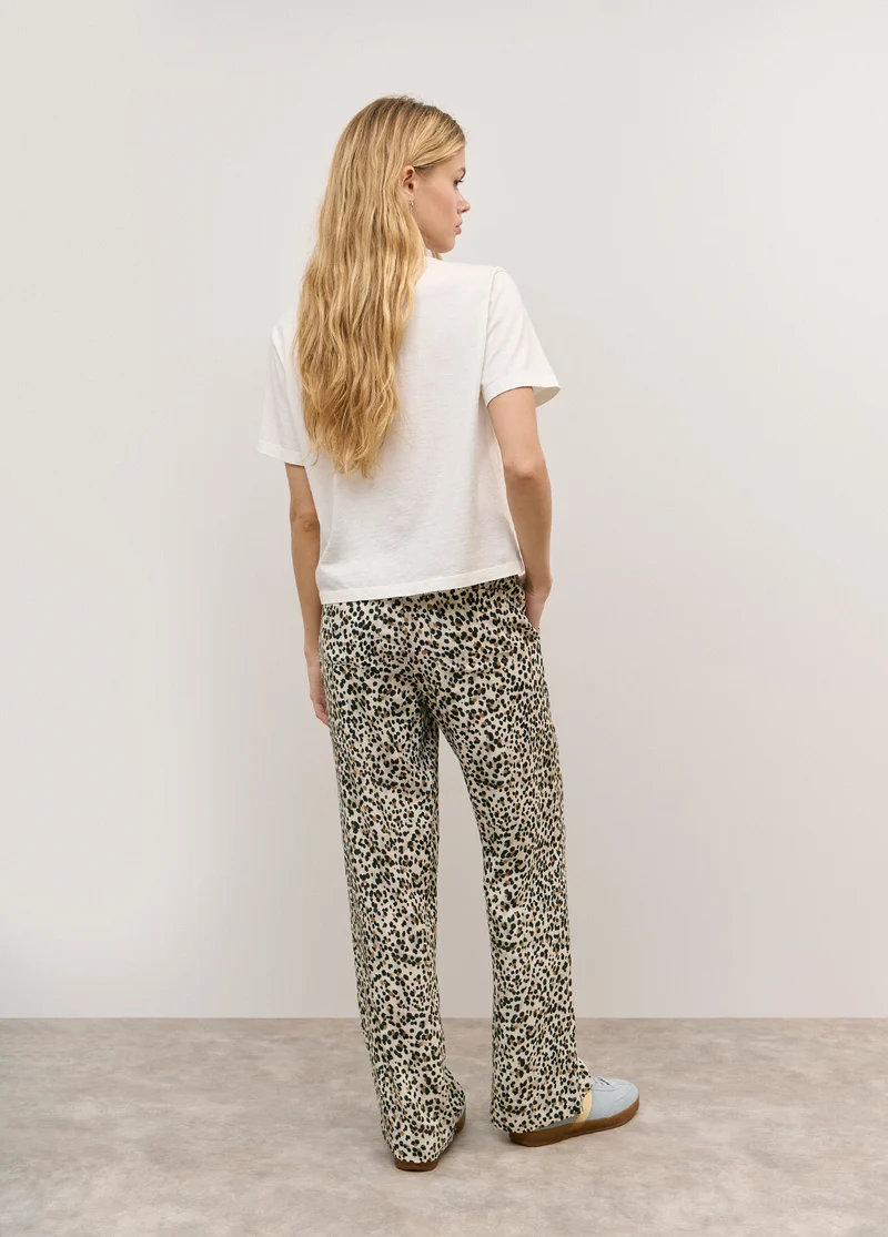 Pantalón Fluido Estampado Leopardo