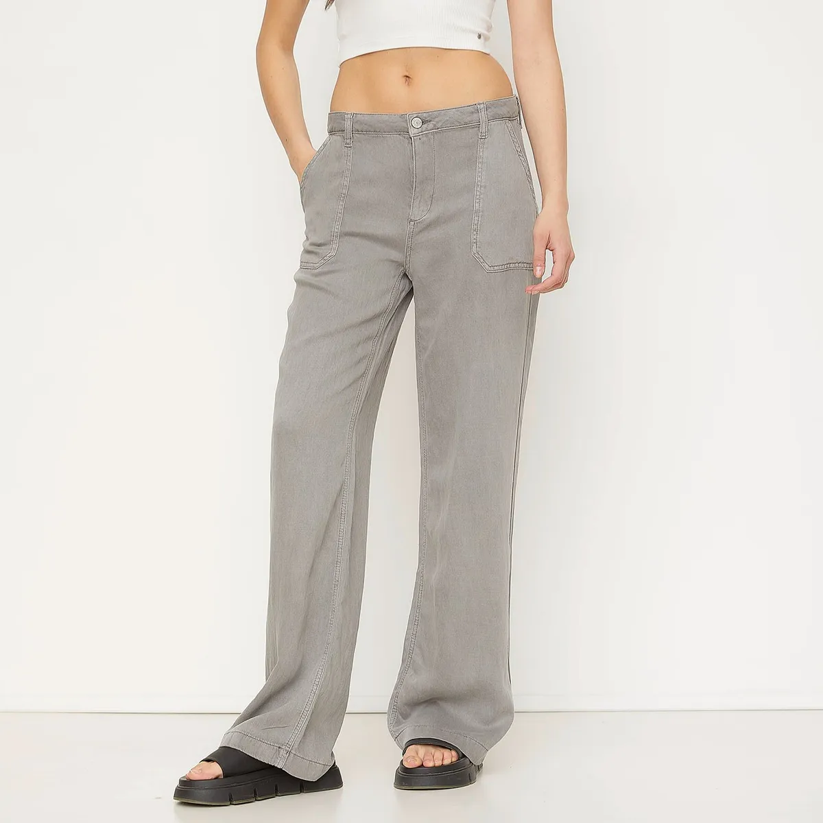 Pantalon Bolsillo Parche Fluido
