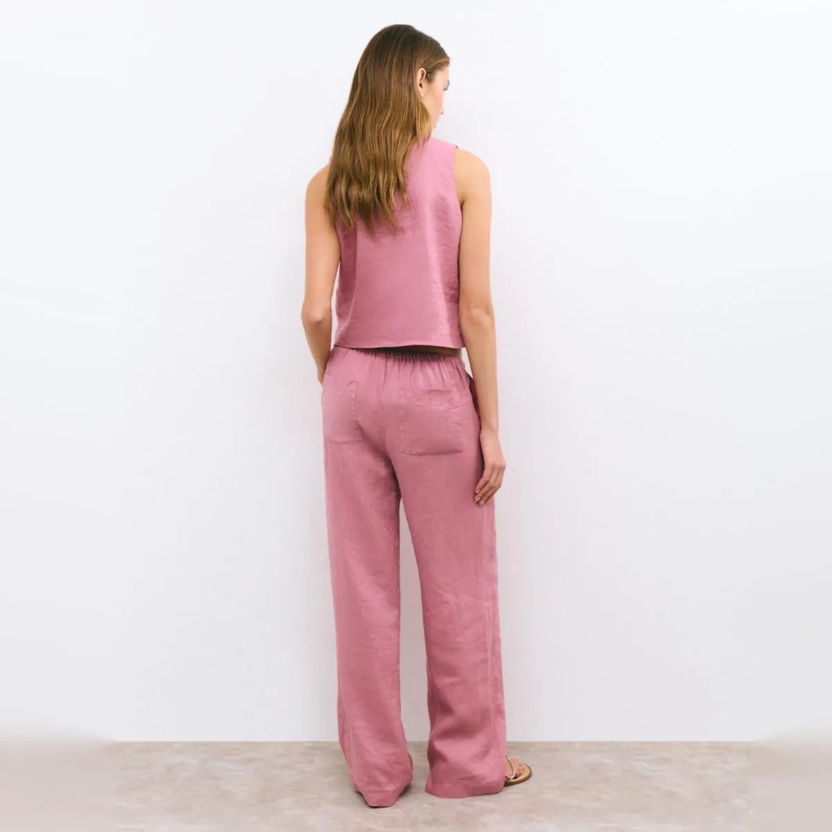 Pantalón Bajo De Lino