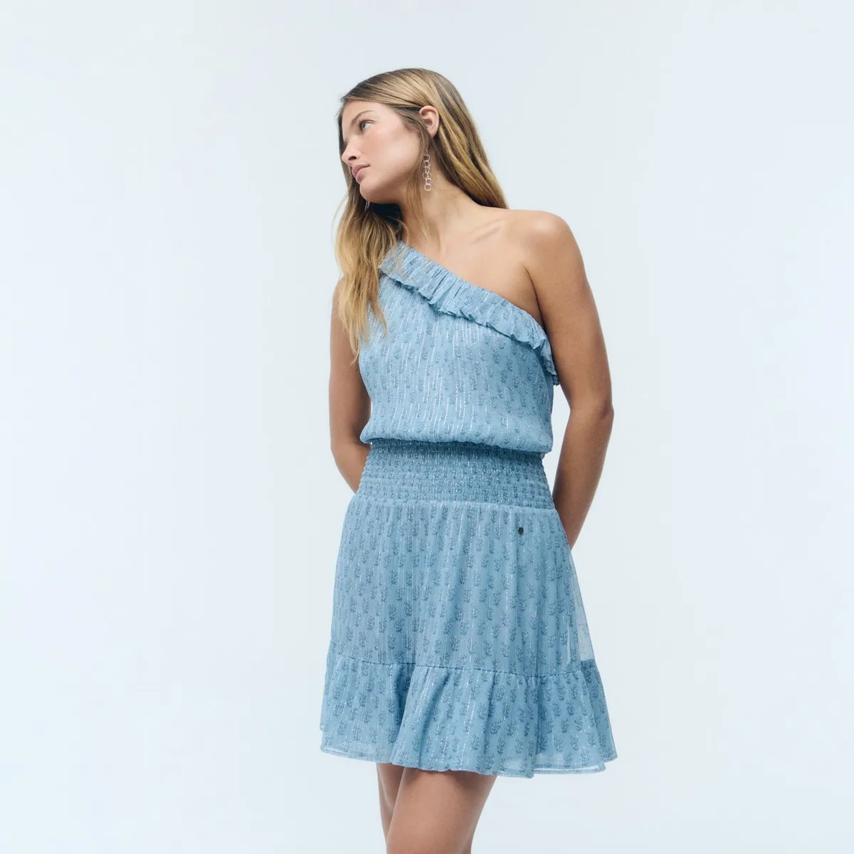 Mini Vestido Asimetrico Sello Indio