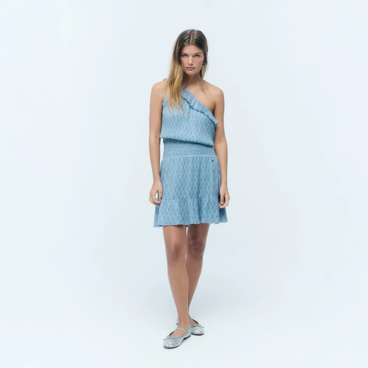 Mini Vestido Asimetrico Sello Indio