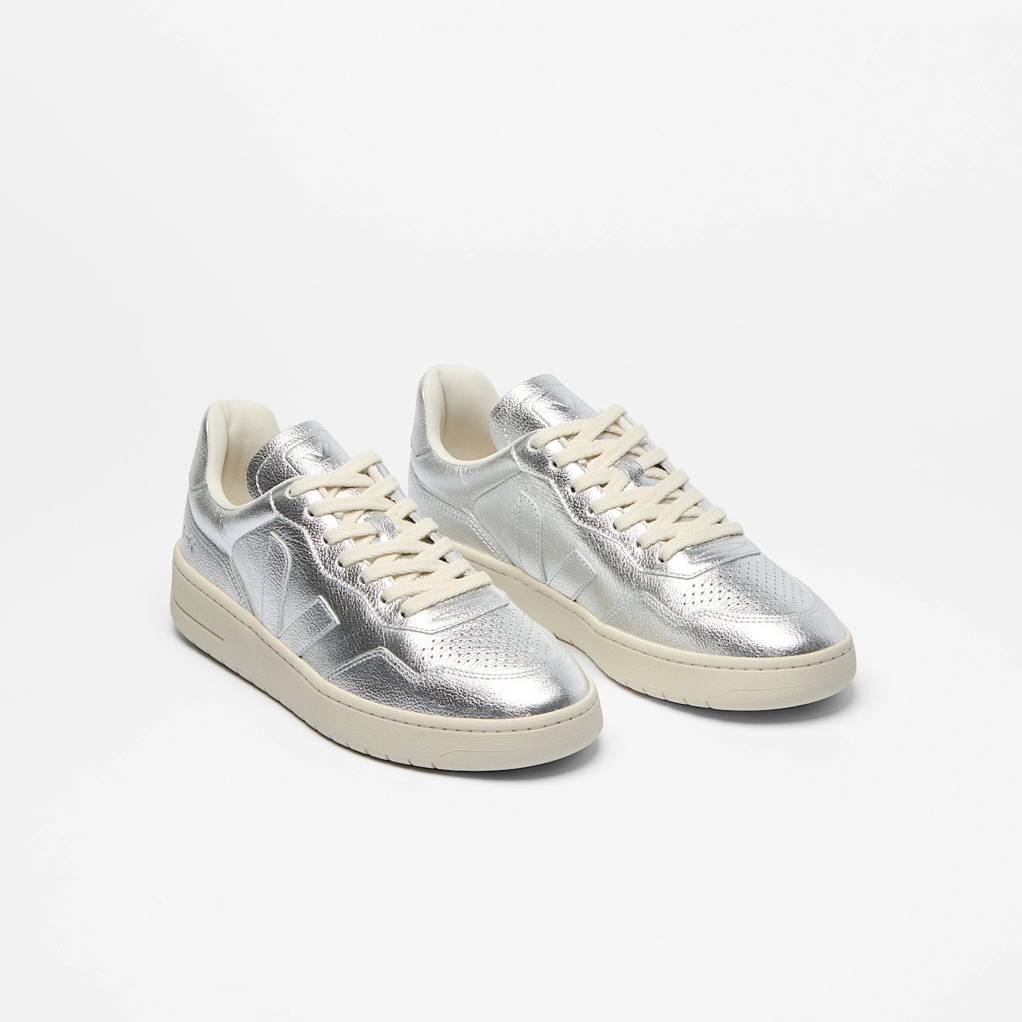 Tenis Veja De Mujer V-90 Leather Silver