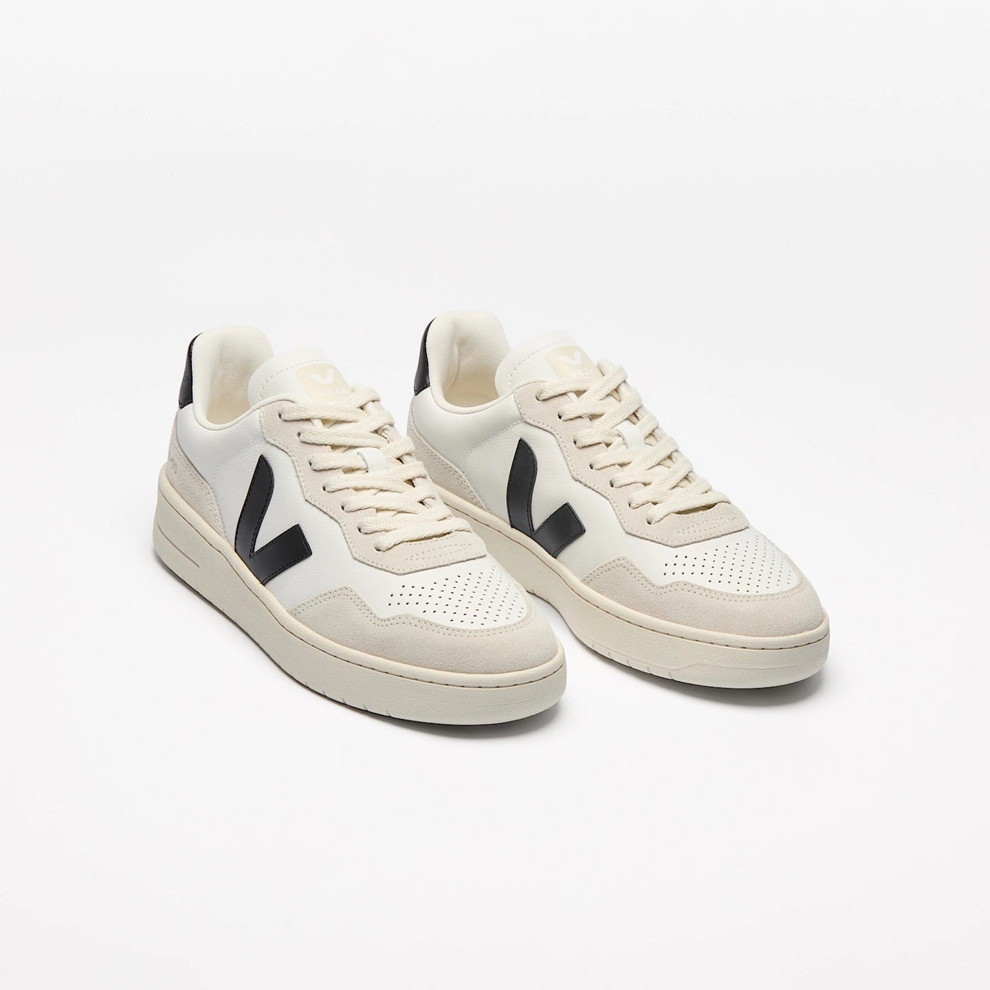Tenis Veja De Mujer V-90 Leather White Black
